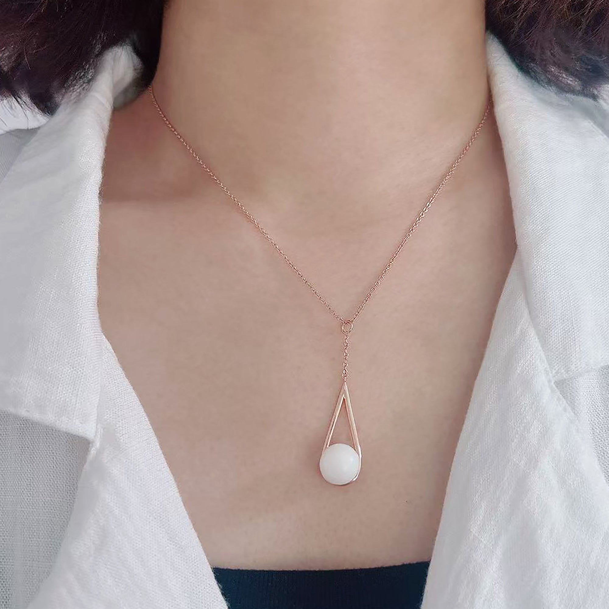 Collar de plata de ley con forma de lágrima y leche materna (kit DIY)