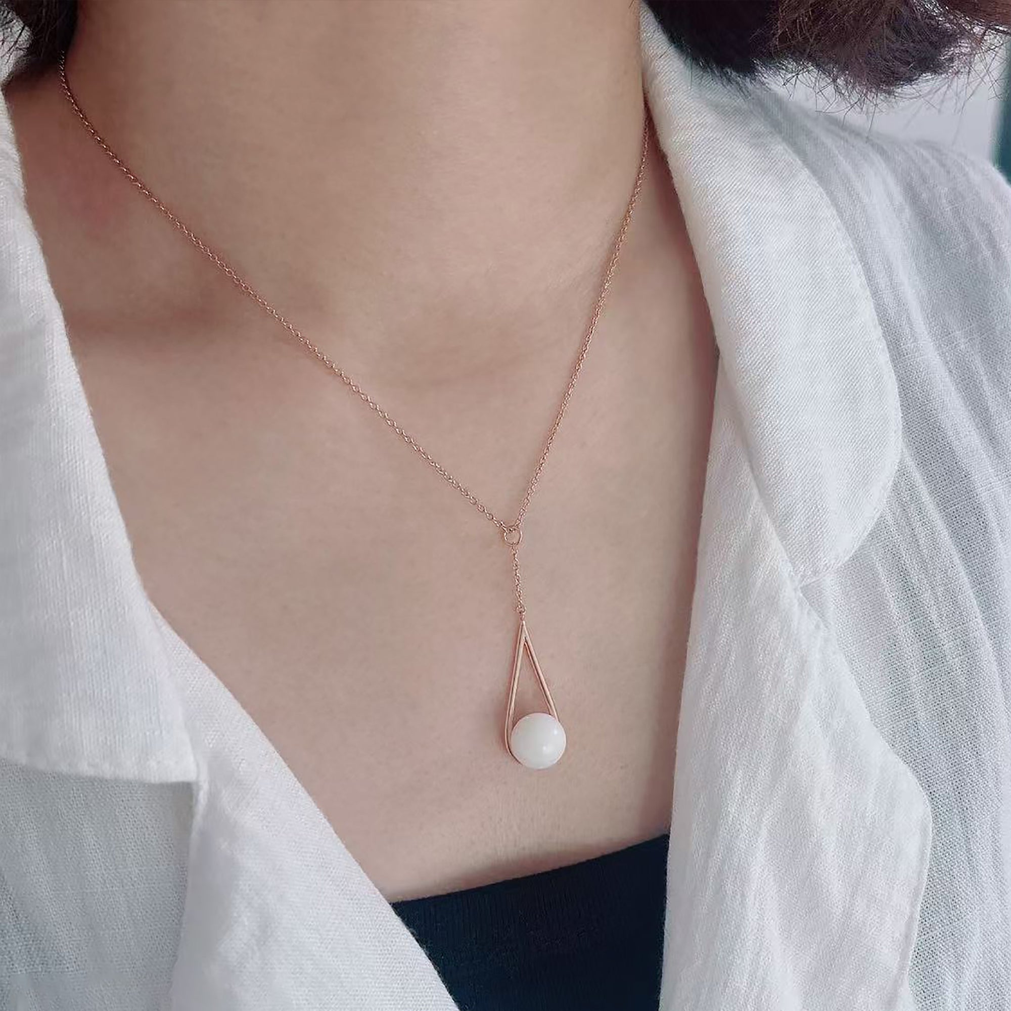 Collar de plata de ley con forma de lágrima y leche materna (kit DIY)