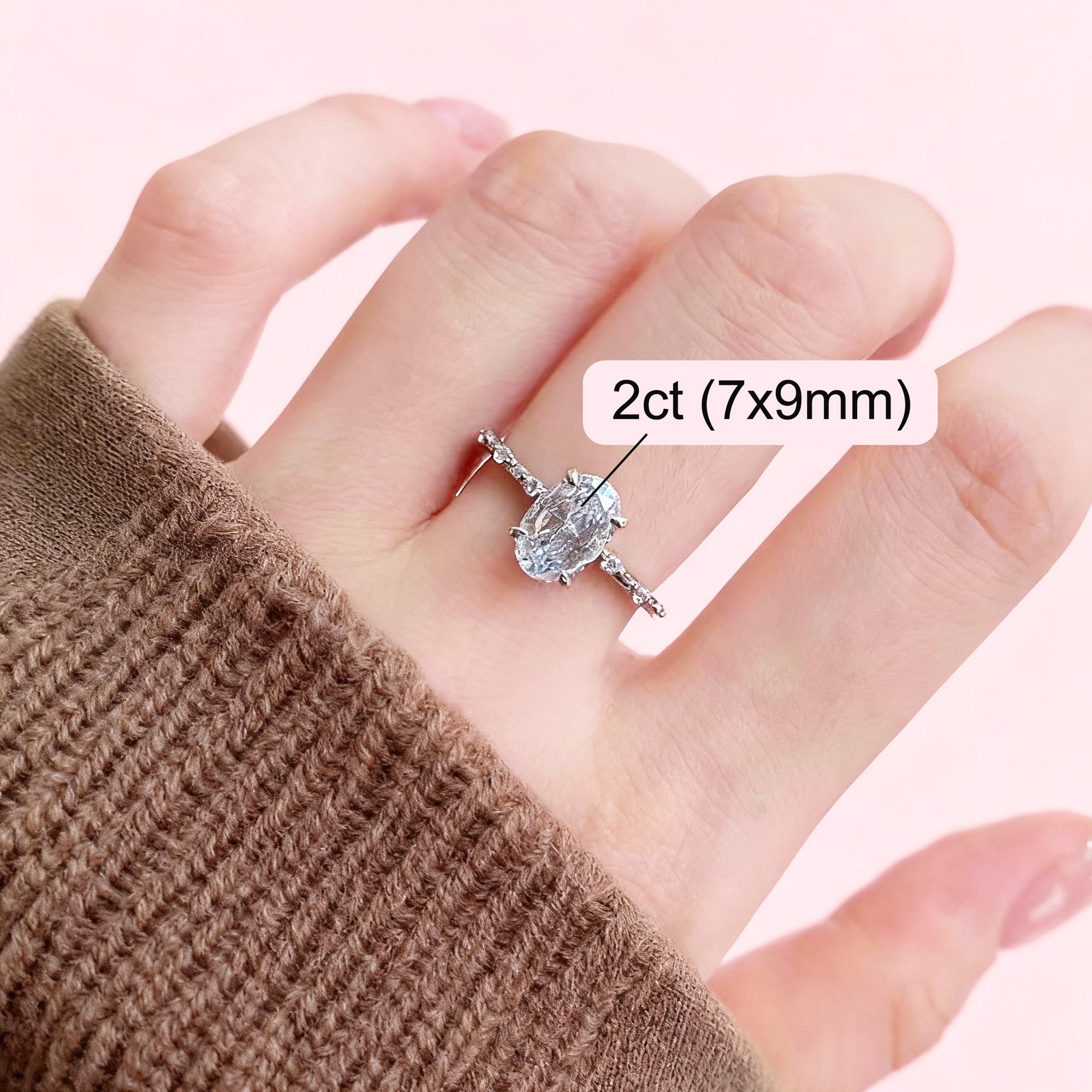 Aurora: Oval Cut Moissanite Ashes Ring