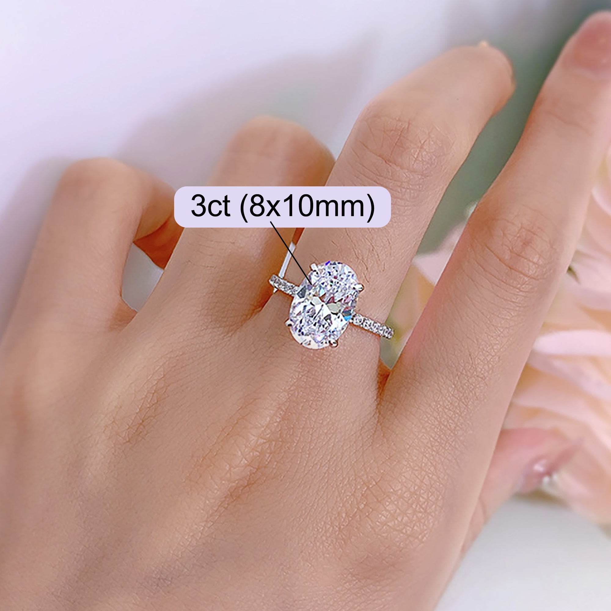 Serene Light: Oval Moissanite Ashes Ring