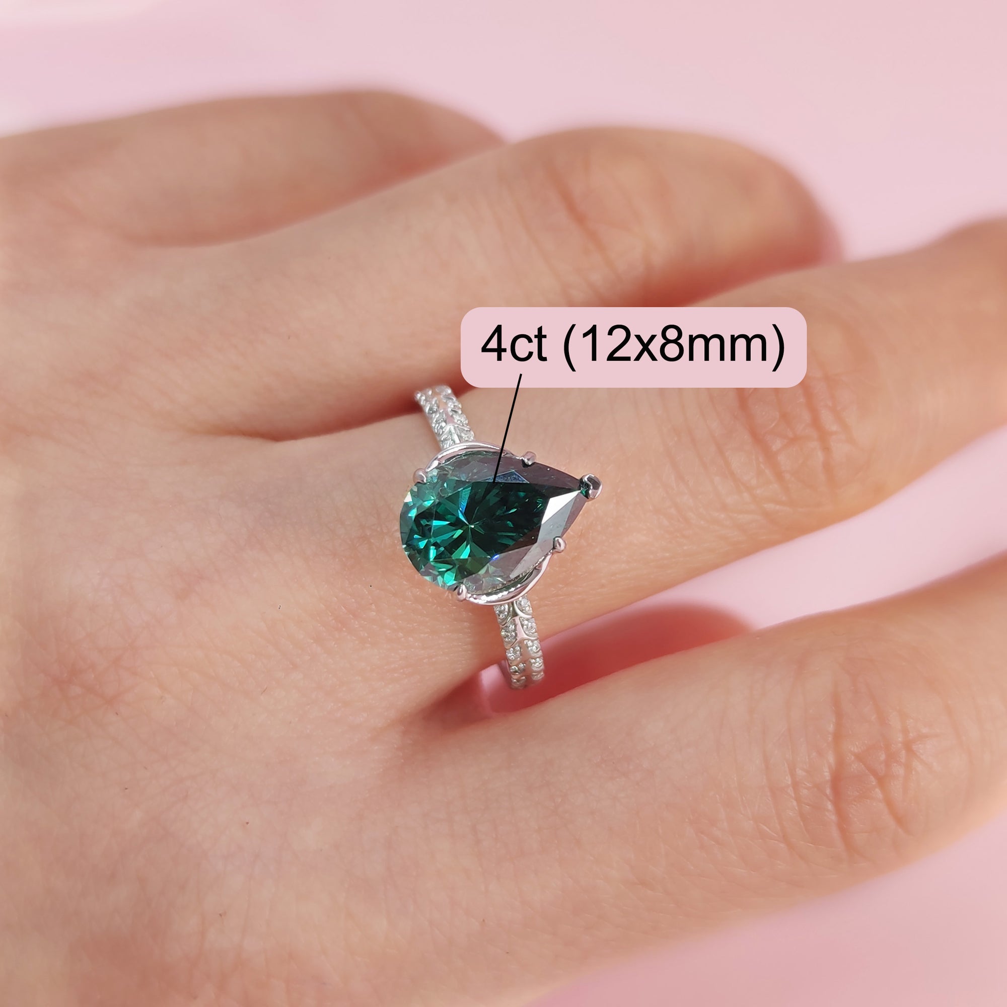 Celestial Tear: Pear Cut Moissanite Ashes Ring