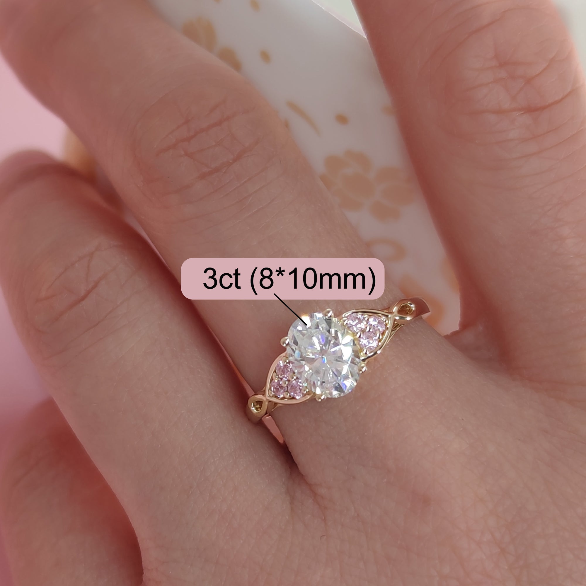 Luminous Memory: Oval Moissanite Ashes Ring
