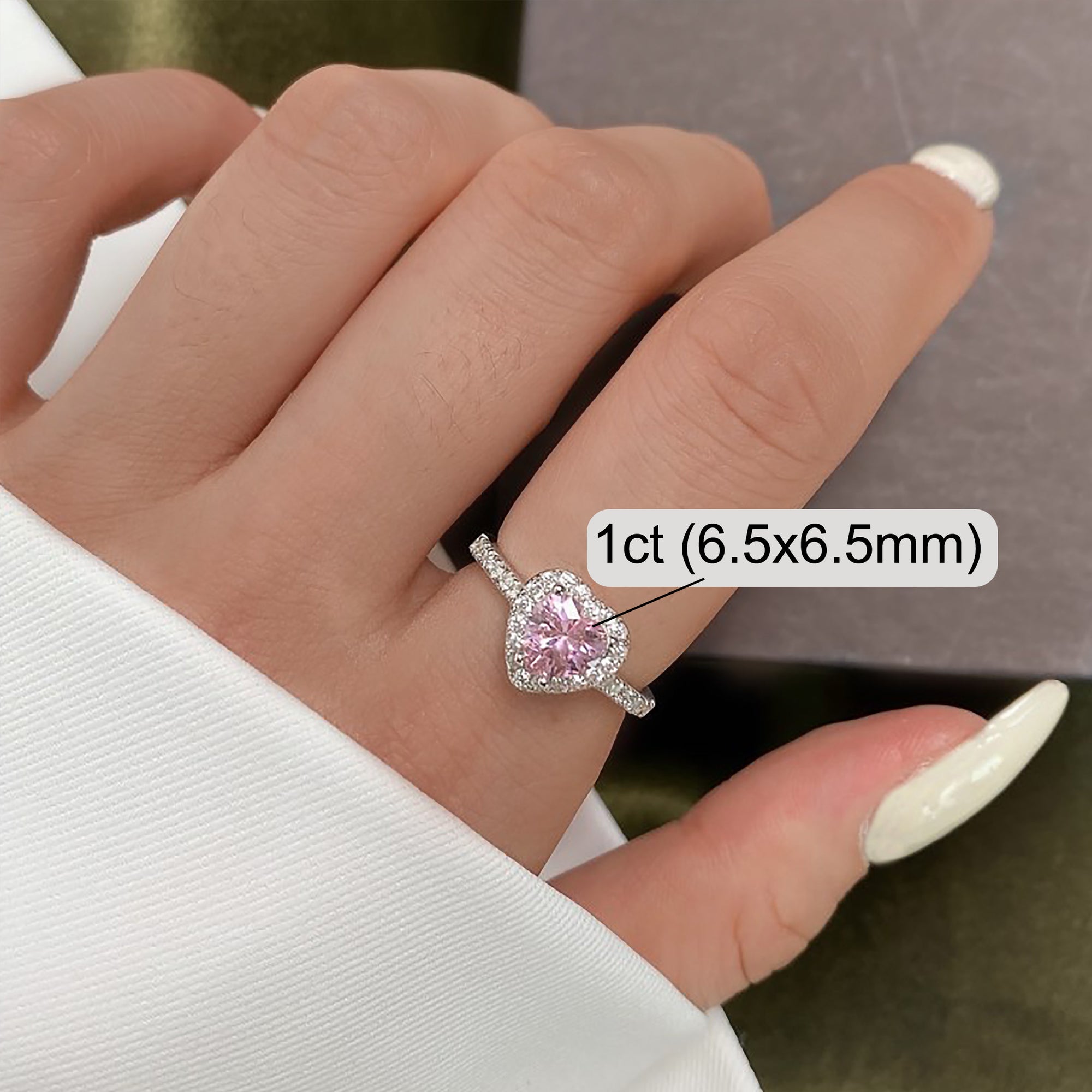 Promise Bloom: Heart Shape Moissanite Ashes Ring