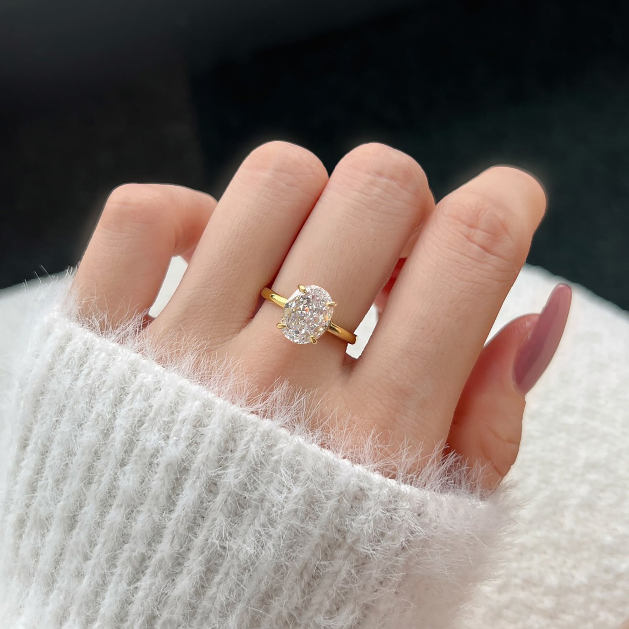 Eclipse: Oval Cut Moissanite Ashes Ring