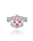 Regal Bloom: Asscher Cut Moissanite Ashes Ring
