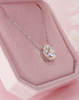 Starlight Whisper: Oval Cut Moissanite Ashes Necklace