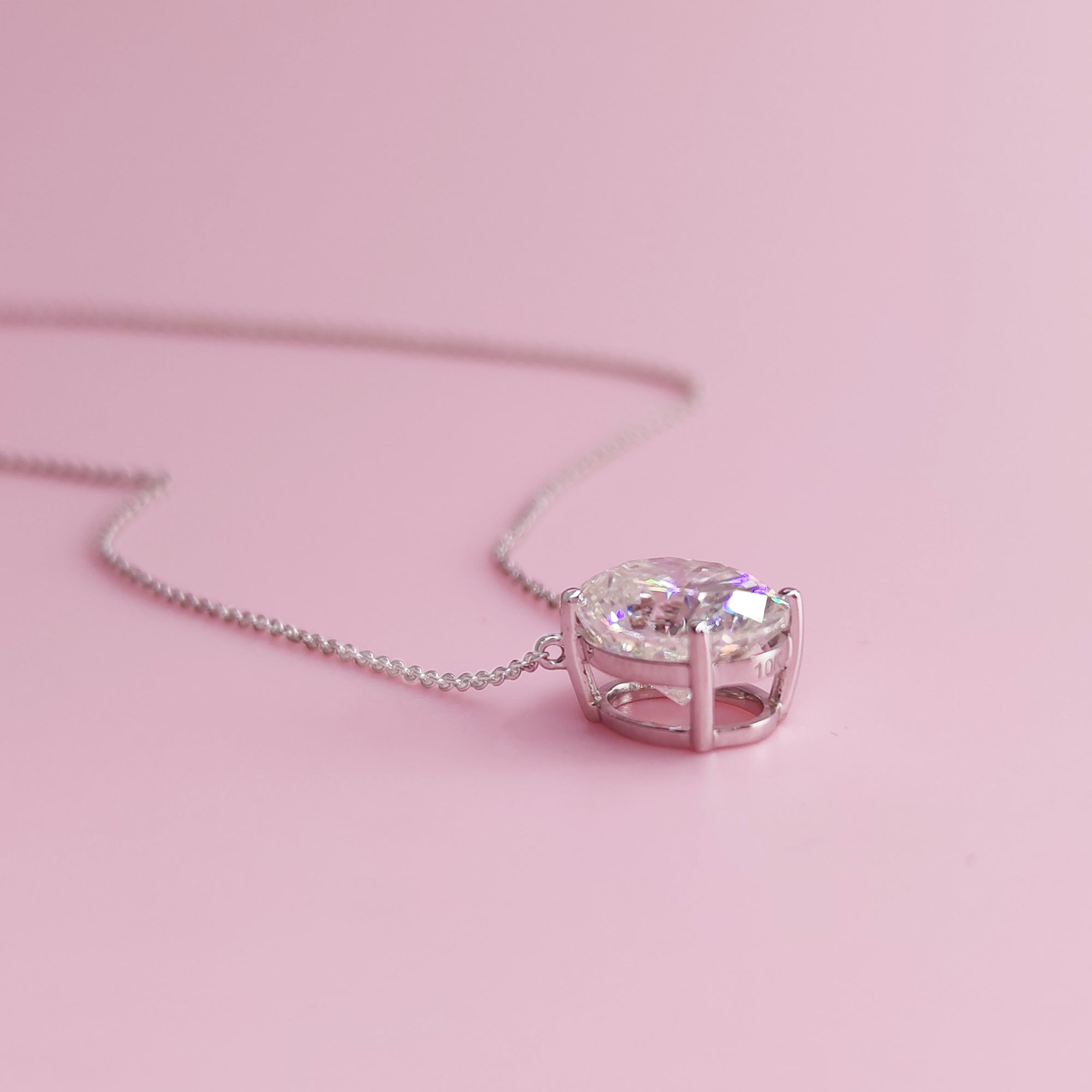 Starlight Whisper: Oval Cut Moissanite Ashes Necklace