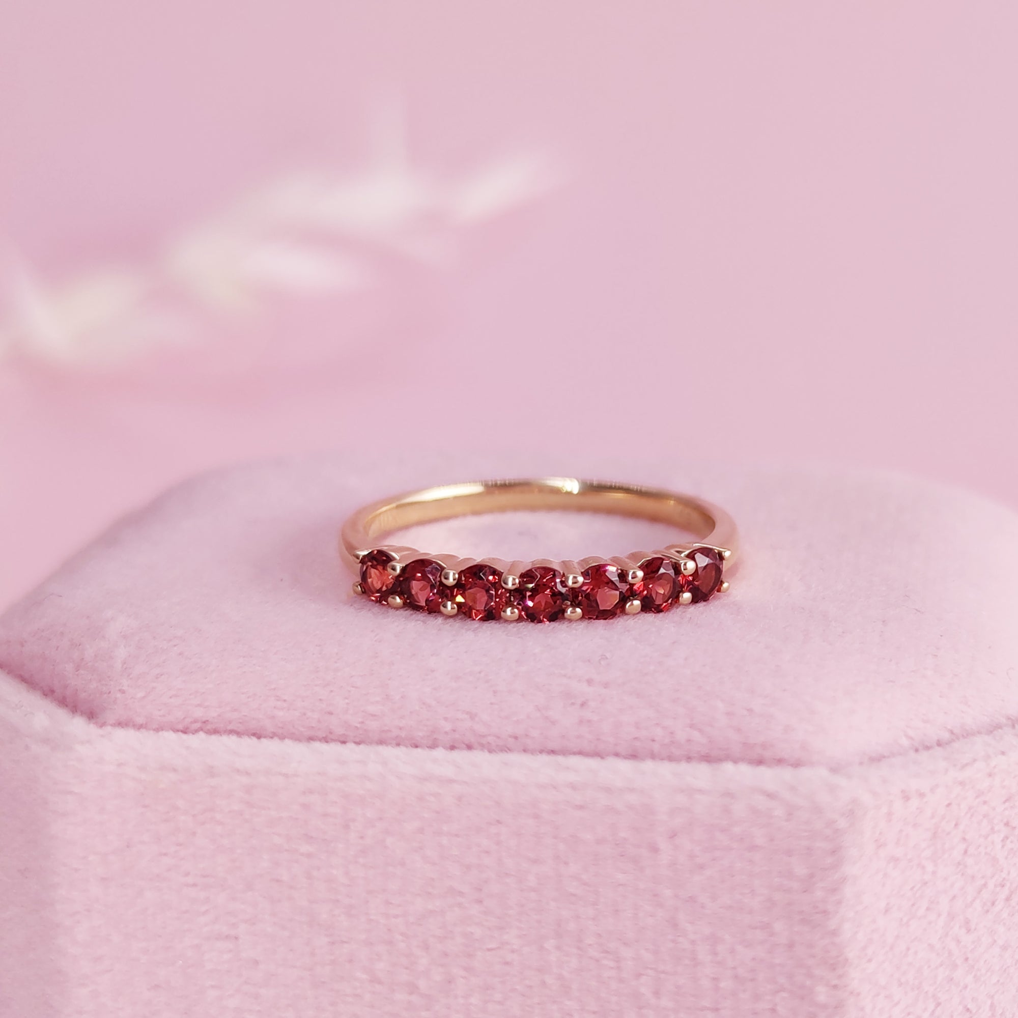 Endless Devotion:Half Band Birthstone Stackable Moissanite Ashes Ring