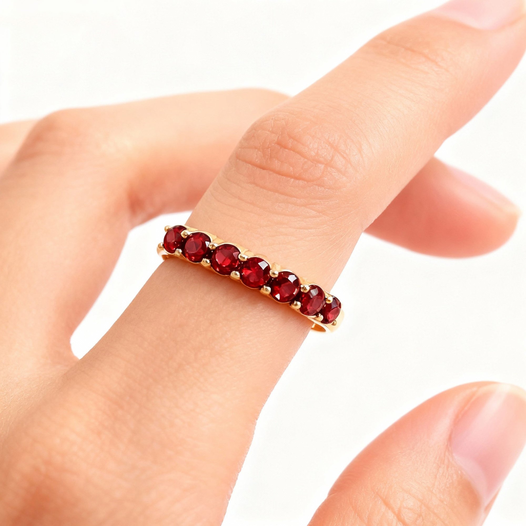 Endless Devotion:Half Band Birthstone Stackable Moissanite Ashes Ring