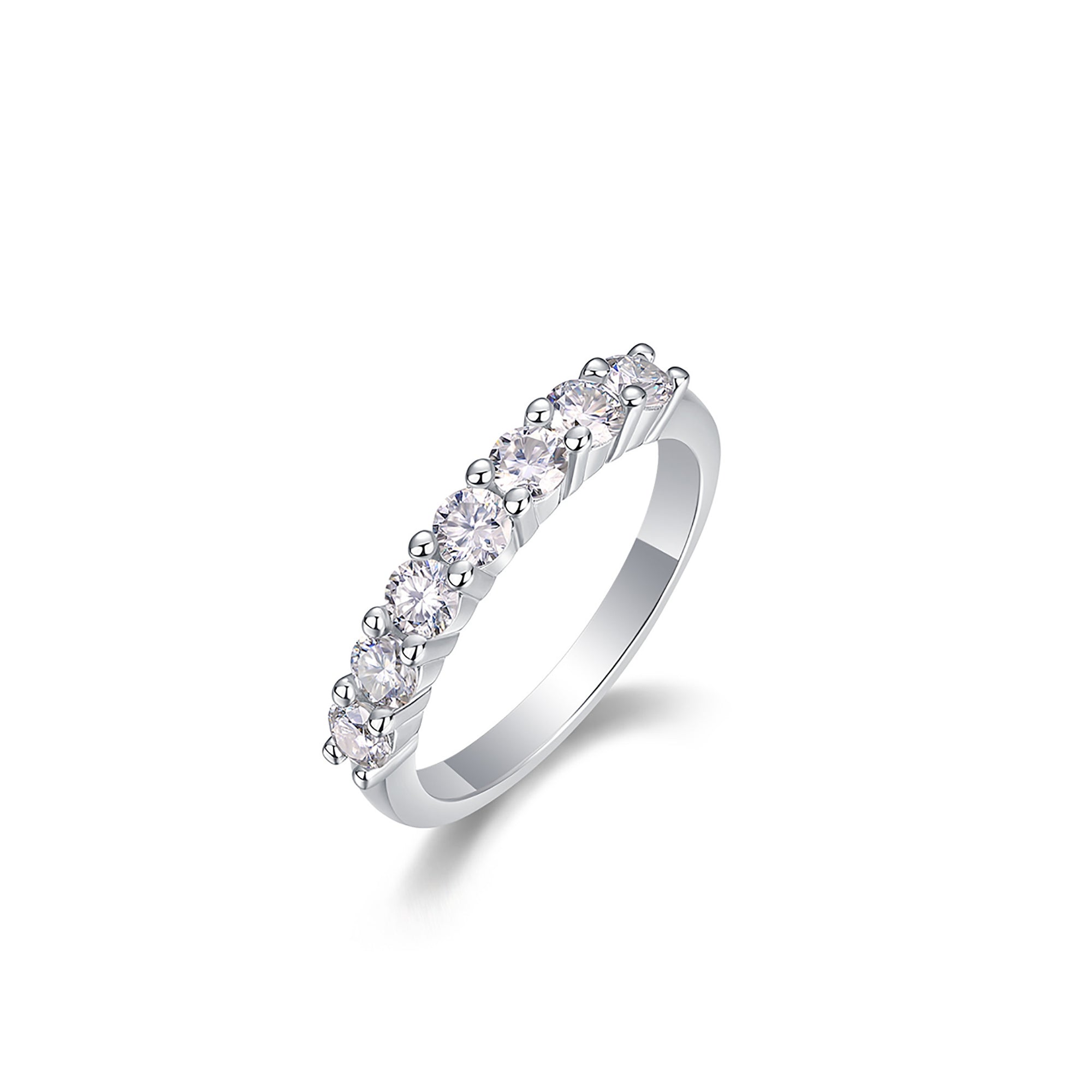 Endless Devotion:Half Band Birthstone Stackable Moissanite Ashes Ring