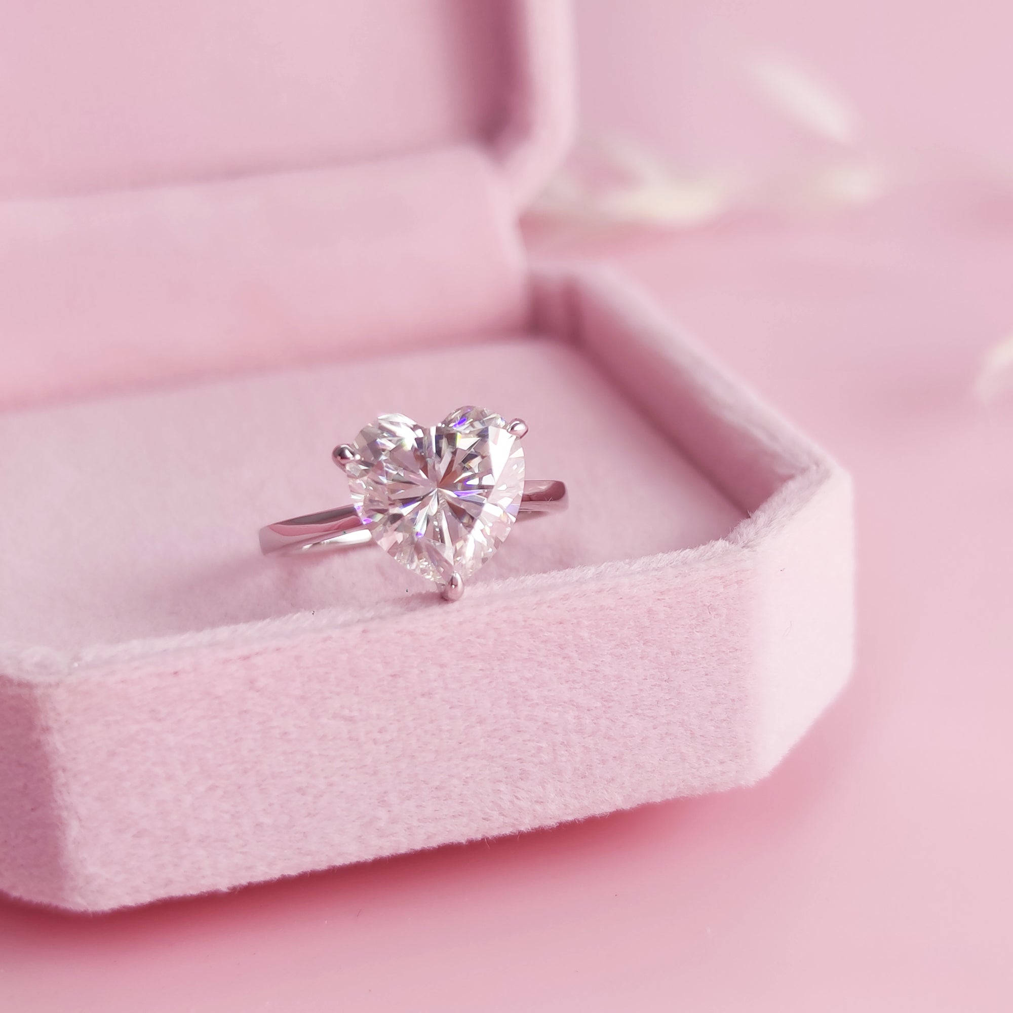 Heart Flutter: Heart Shape Moissanite Ashes Ring