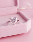 Heart Flutter: Heart Shape Moissanite Ashes Ring