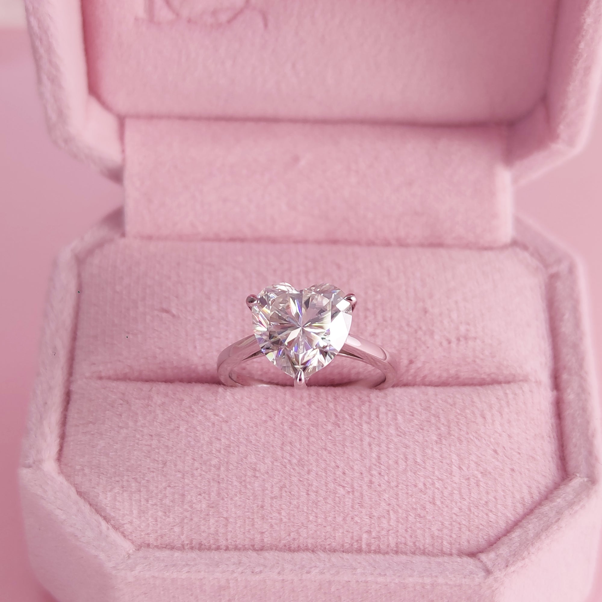 Heart Flutter: Heart Shape Moissanite Ashes Ring