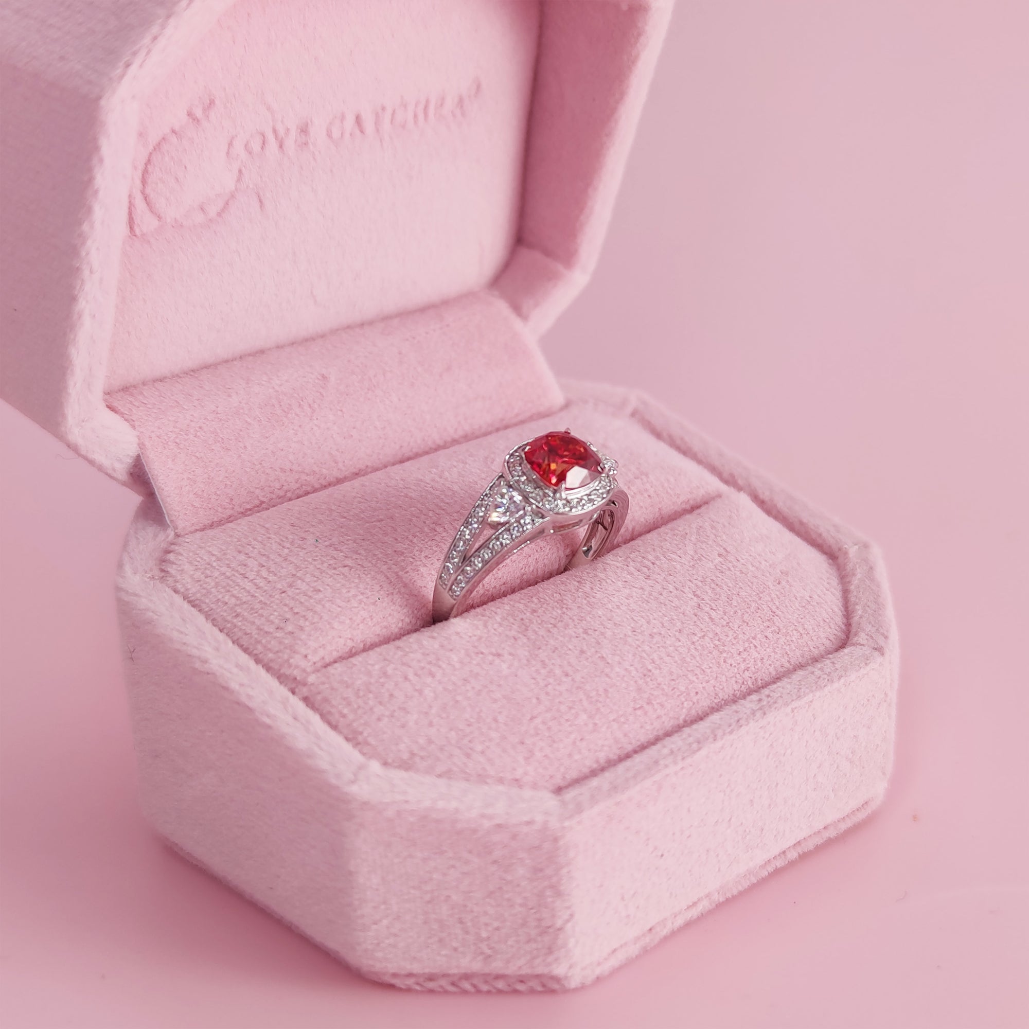 Mystic Aurora: Cushion Cut Moissanite Ashes Ring