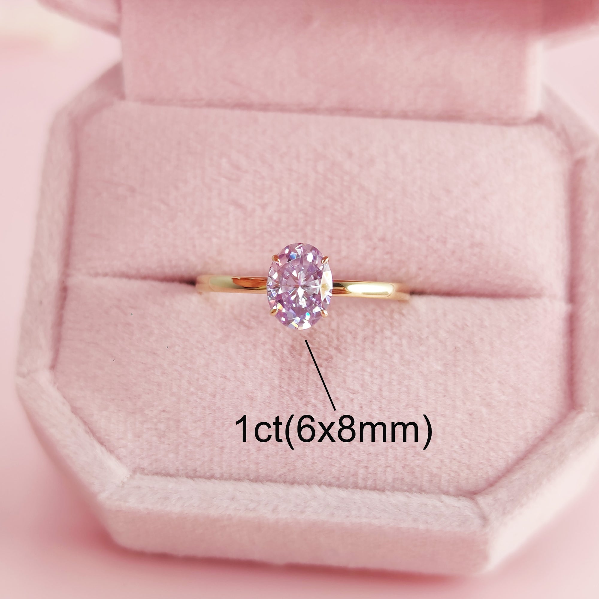 Eclipse: Oval geschliffener Moissanit-Aschering