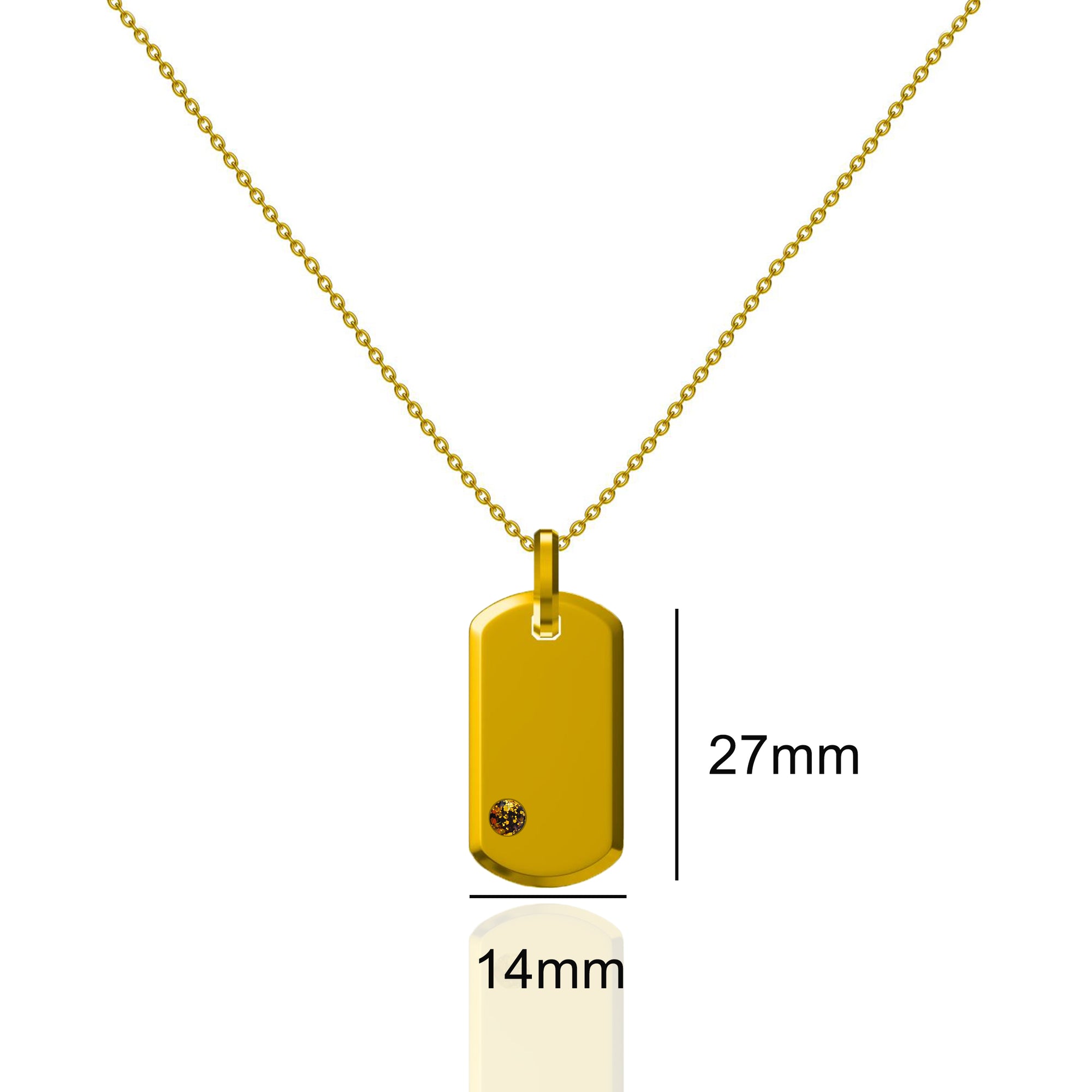 Glisten Drop: Collar de oro con forma de lágrima y cenizas