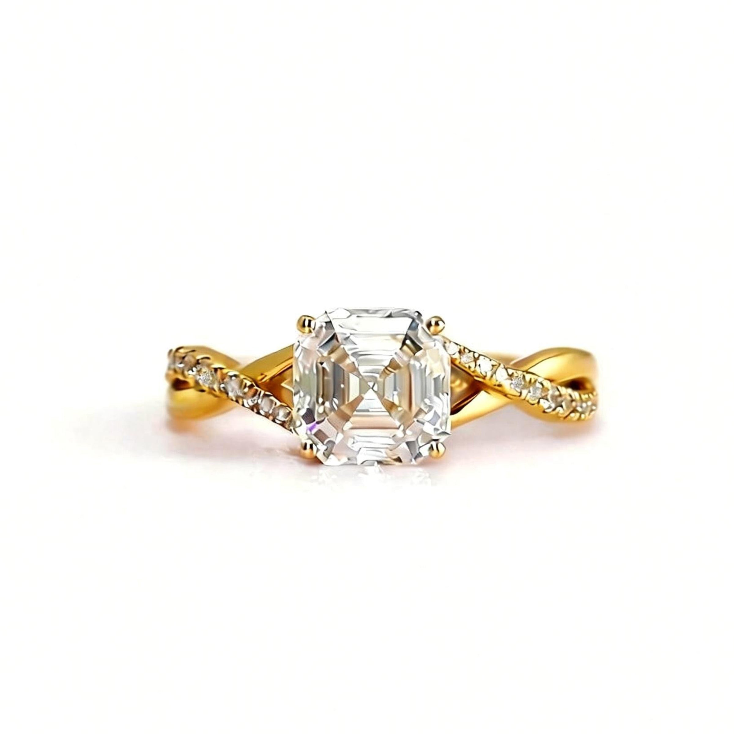 Infinity Twist: Asscher Cut Moissanite Ashes Ring – Love Catcher