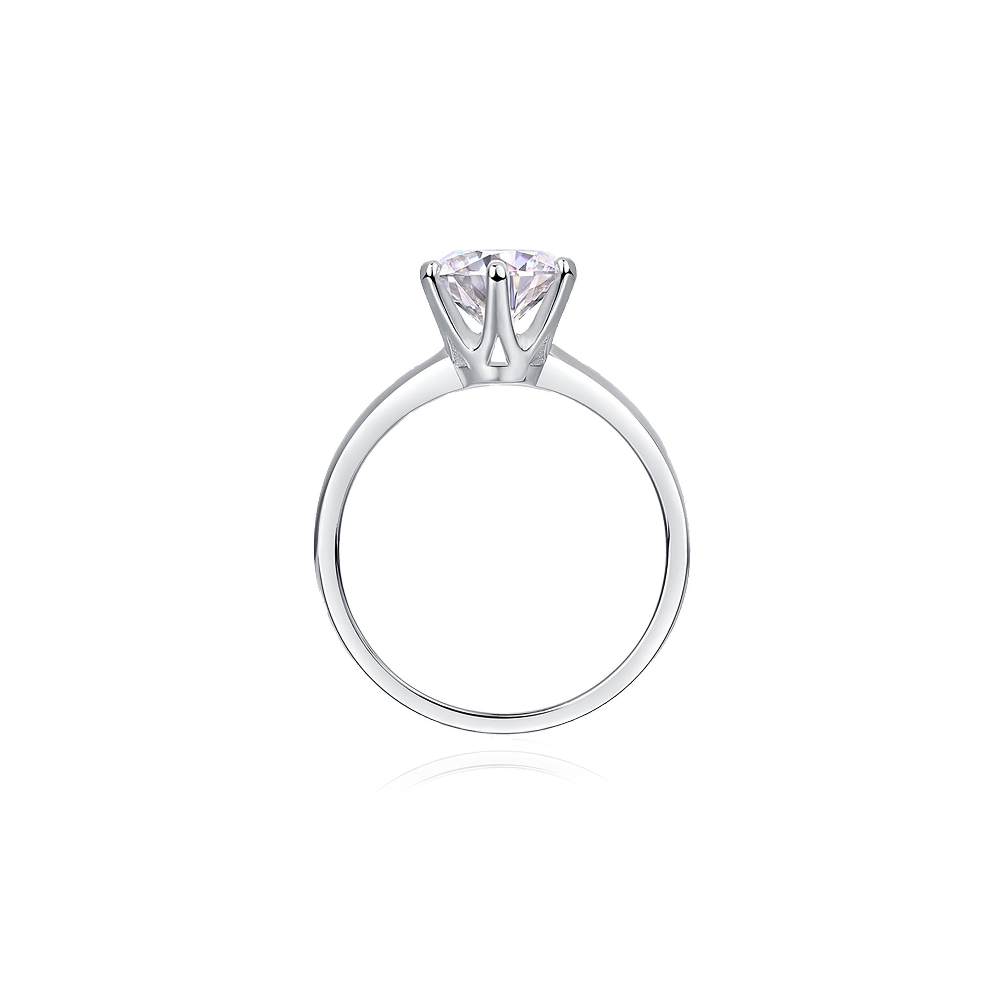 Celestial Spark: Anillo de cenizas de moissanita de corte redondo