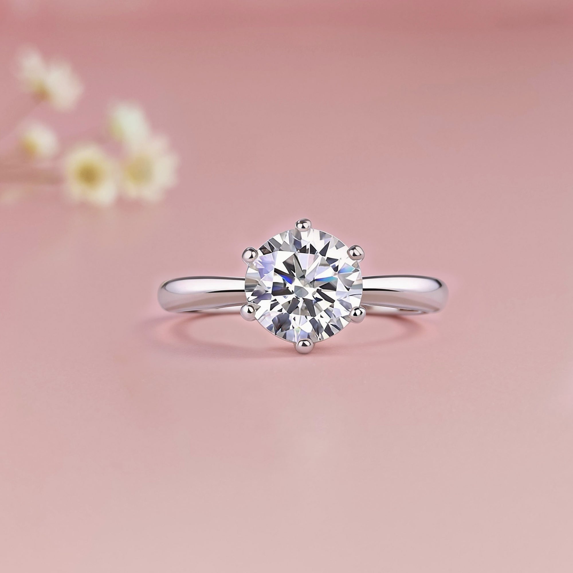 Celestial Spark: Anillo de cenizas de moissanita de corte redondo