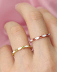 Endless Love: Sterling Silver Full Band Birthstone Breast Milk Ring