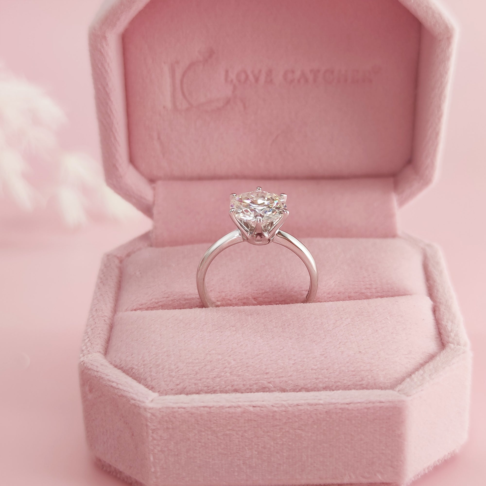 Celestial Spark: Round Cut Moissanite Ashes Ring