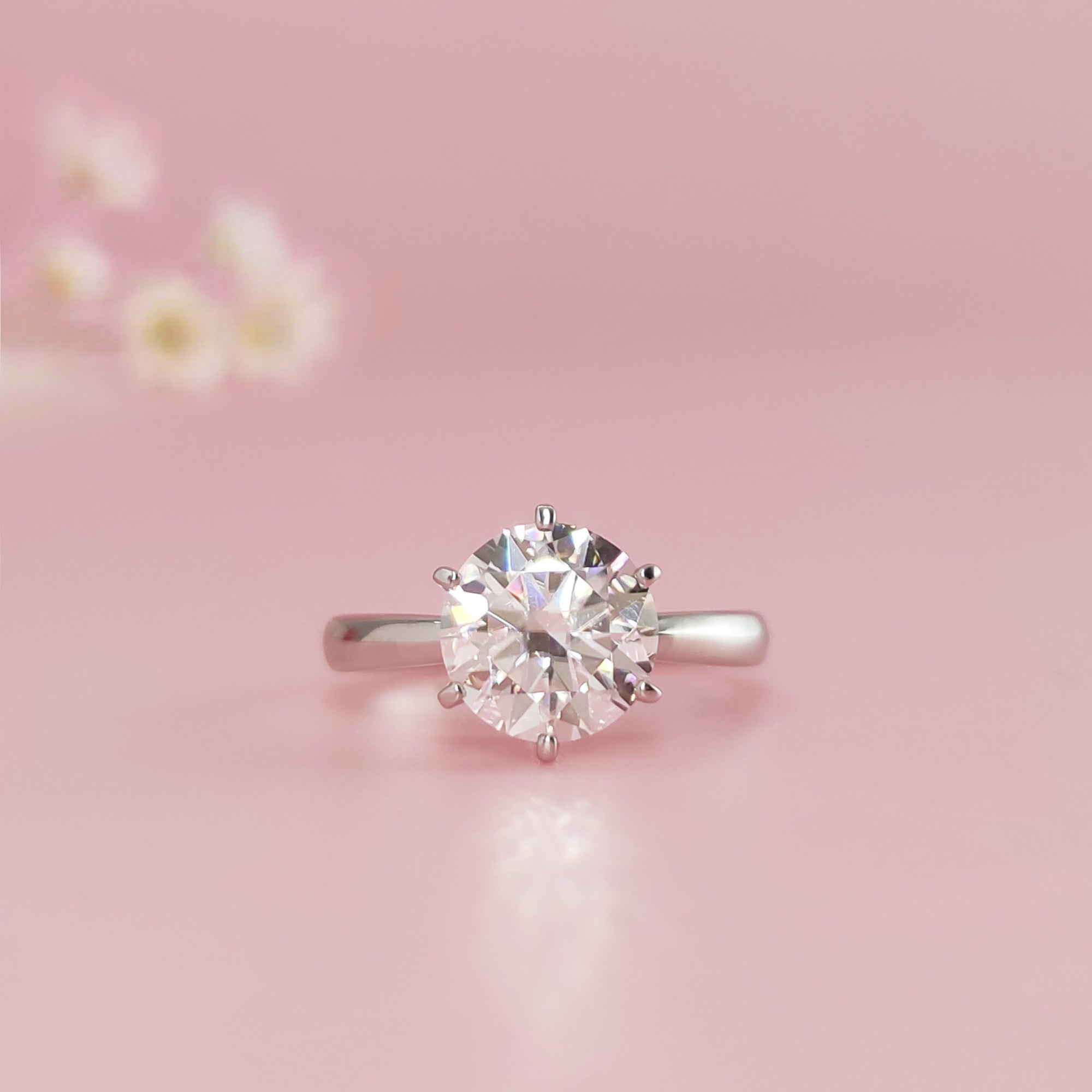 Celestial Spark: Round Cut Moissanite Ashes Ring