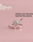 Celestial Spark: Round Cut Moissanite Ashes Ring