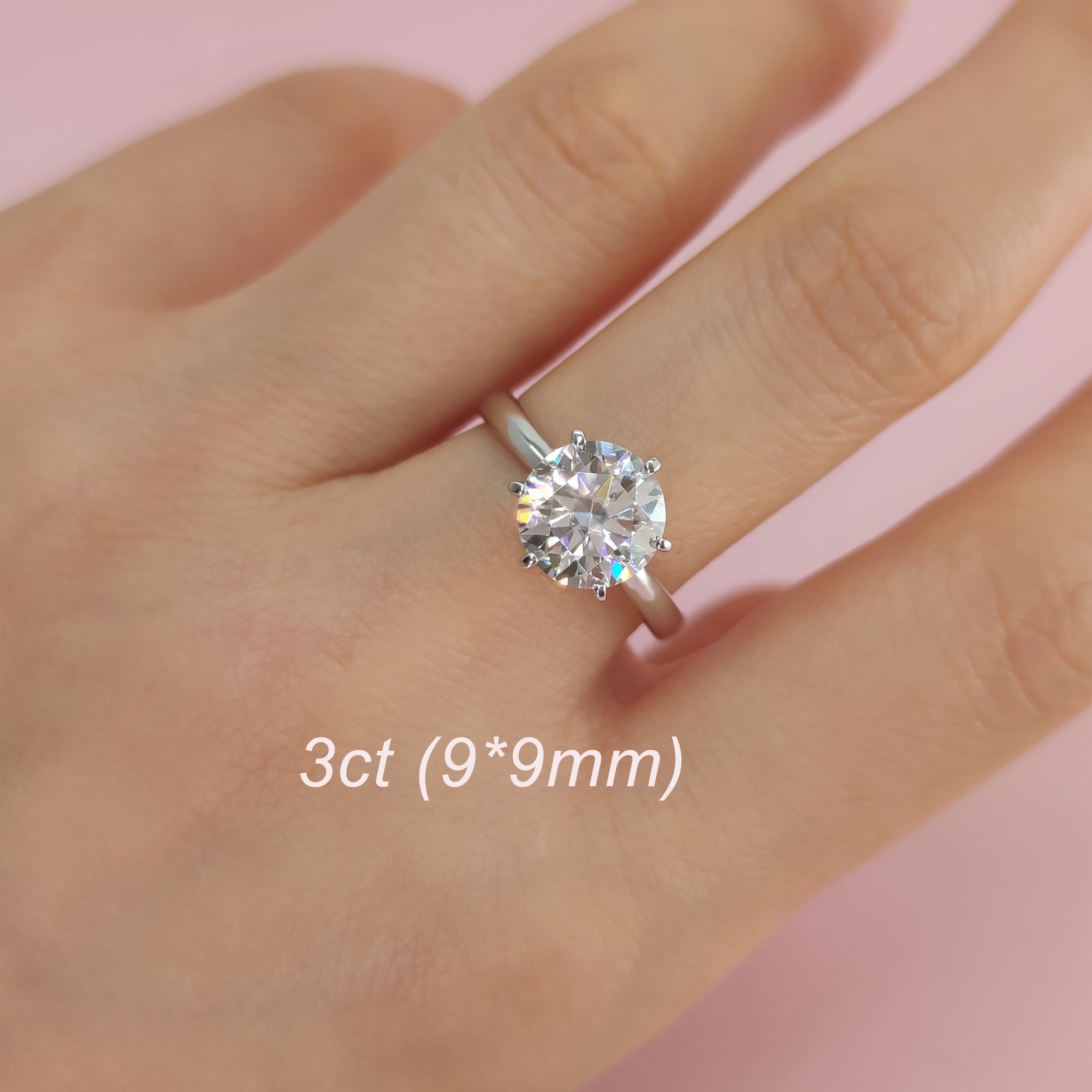 Celestial Spark: Round Cut Moissanite Ashes Ring