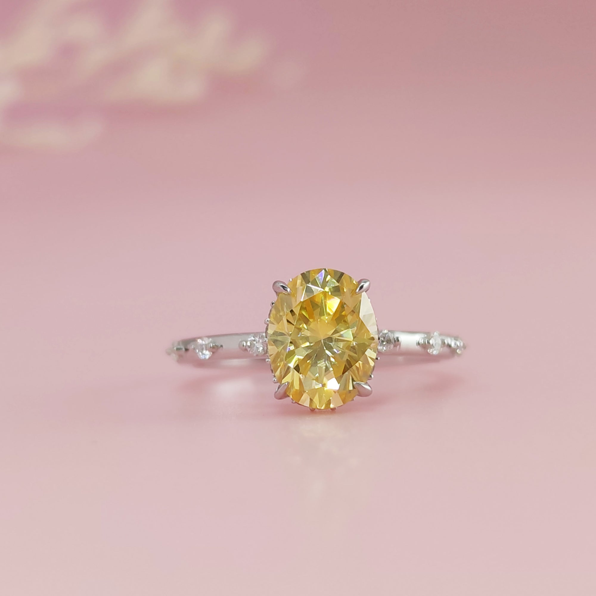 Aurora: Oval Cut Moissanite Ashes Ring