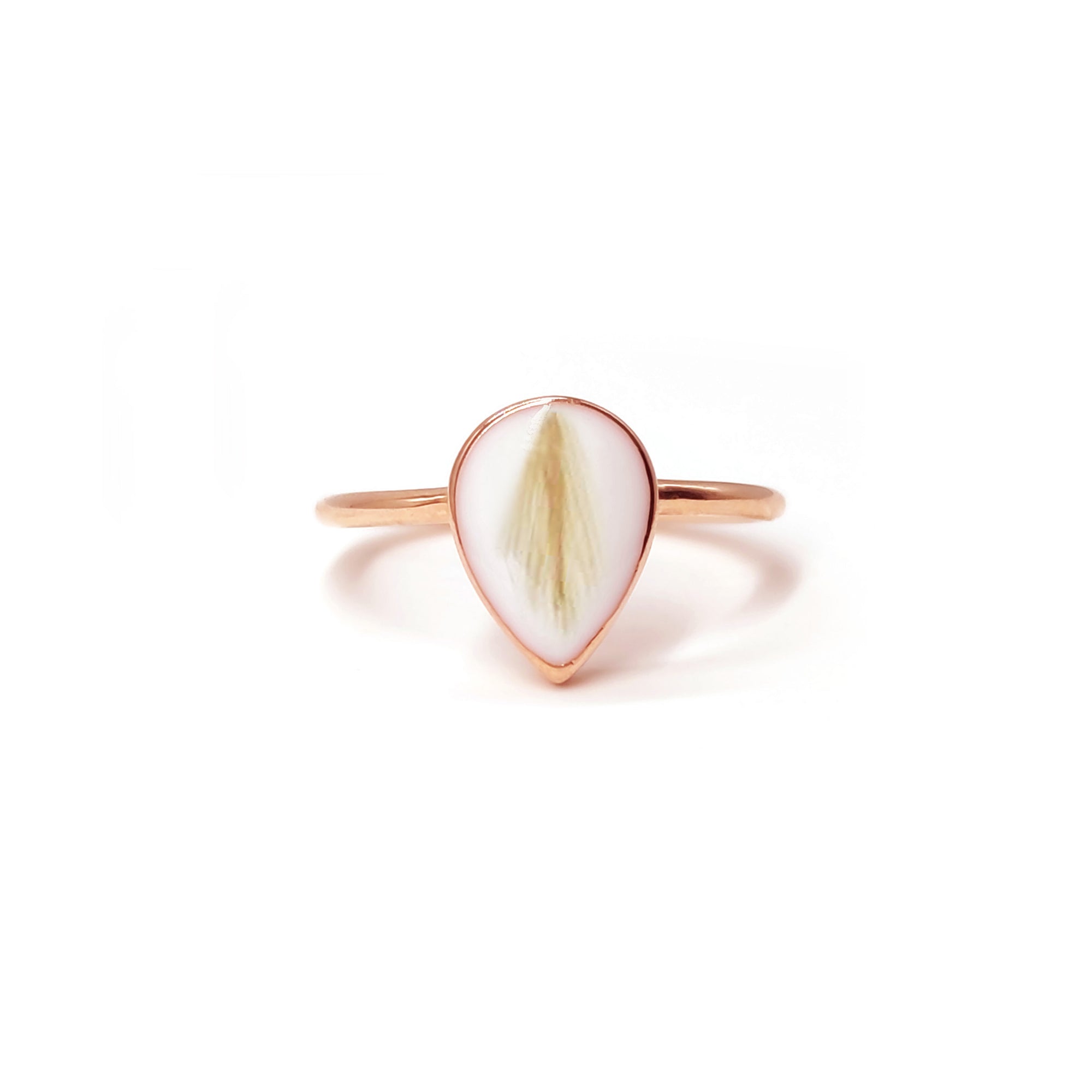 Classic Teardrop Pet Hair/Fur Gold Ring