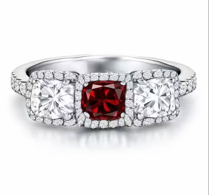 Forever Flame: Cushion Cut Moissanite Ashes Ring