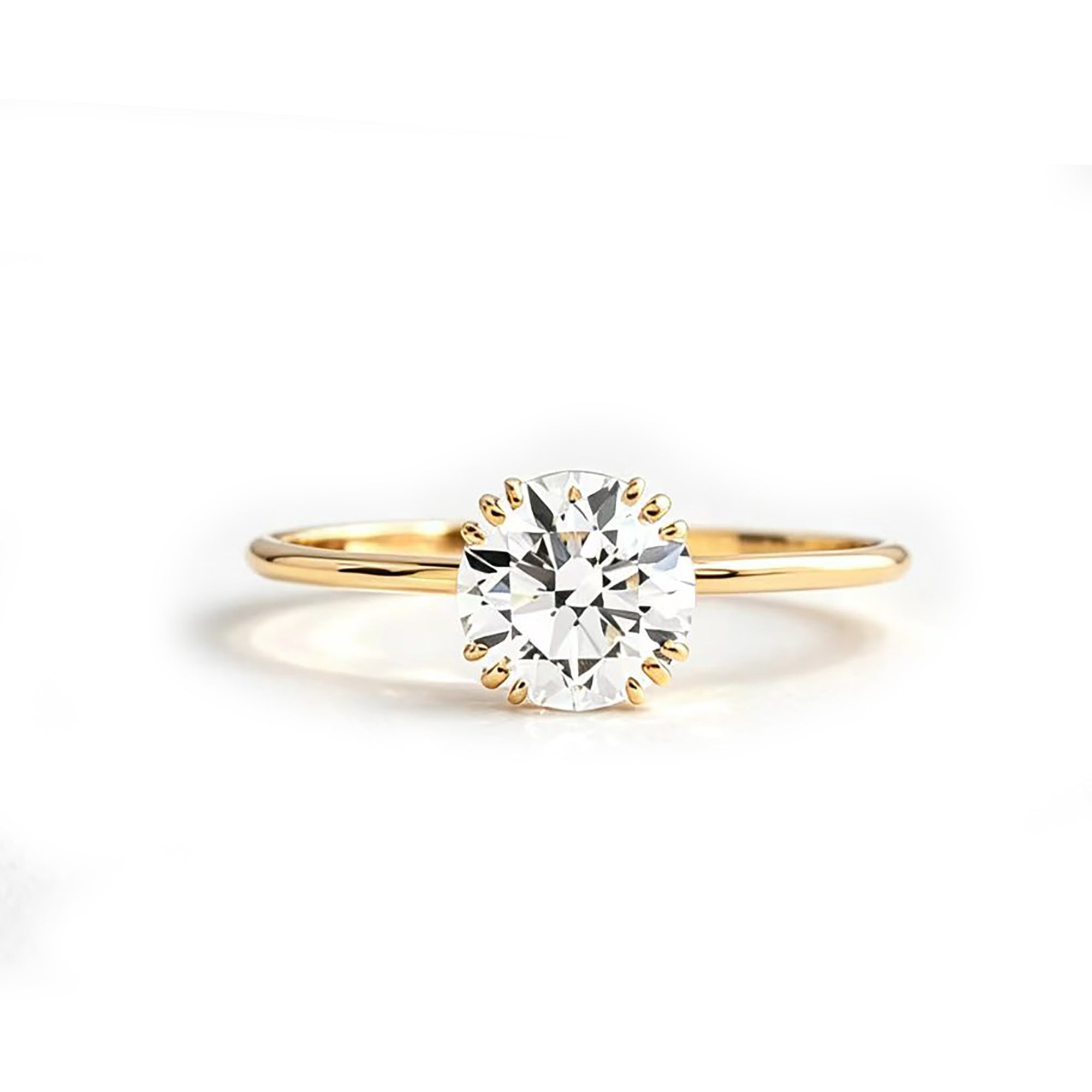 Fountain Spark: Round Cut Moissanite Ashes Ring