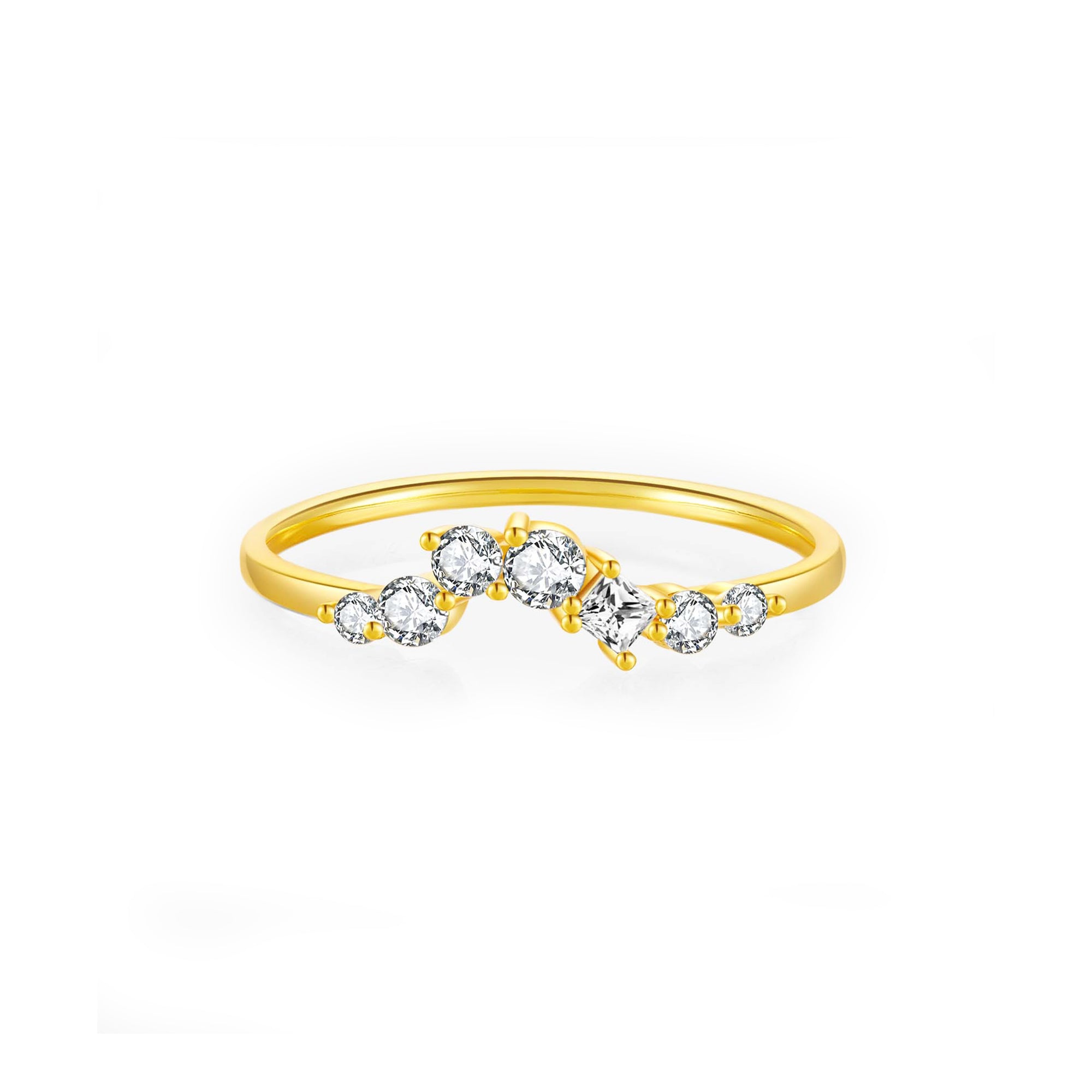 Fountain Spark: Round Cut Moissanite Ashes Ring