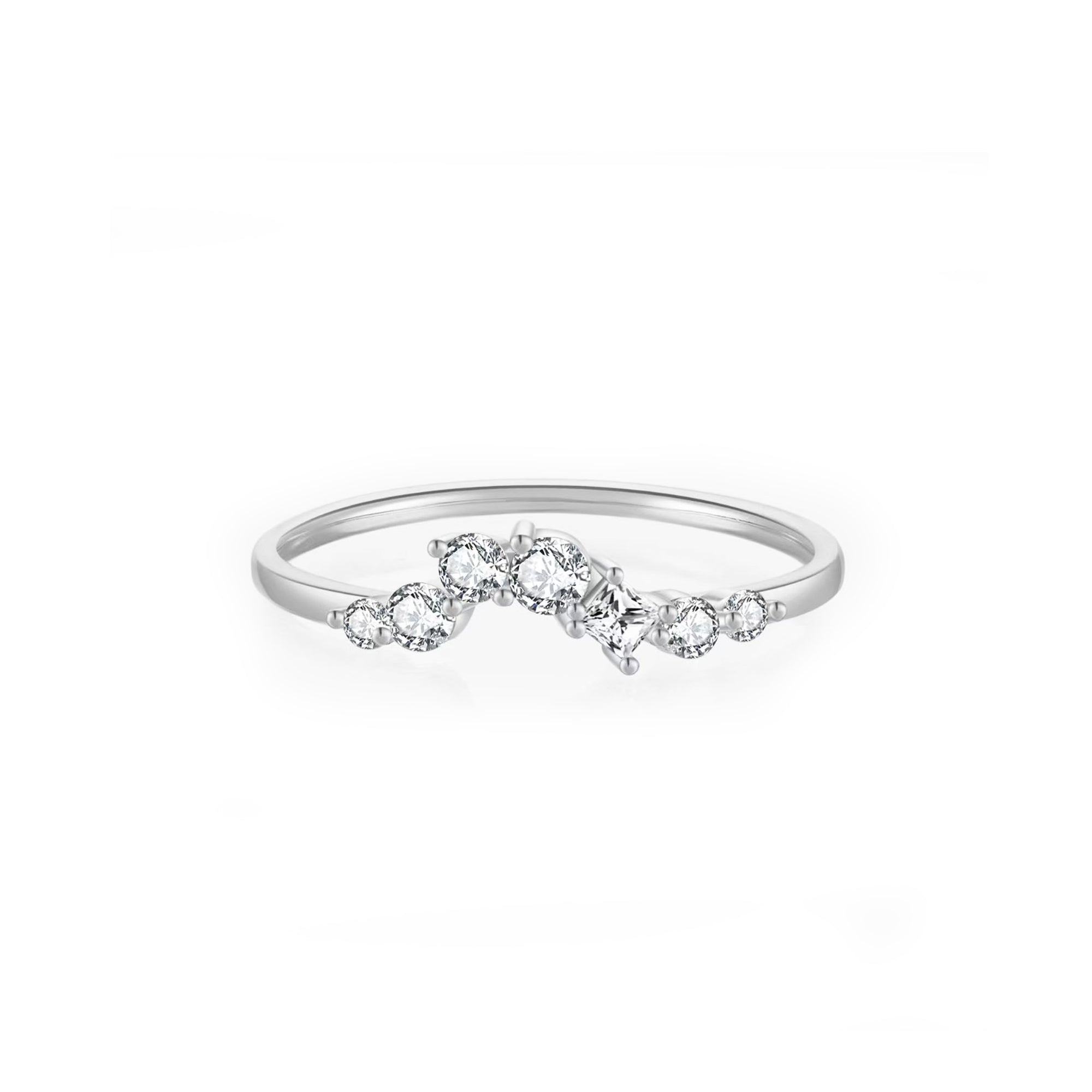Fountain Spark: Round Cut Moissanite Ashes Ring  Set