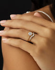 Fountain Spark: Round Cut Moissanite Ashes Ring  Set
