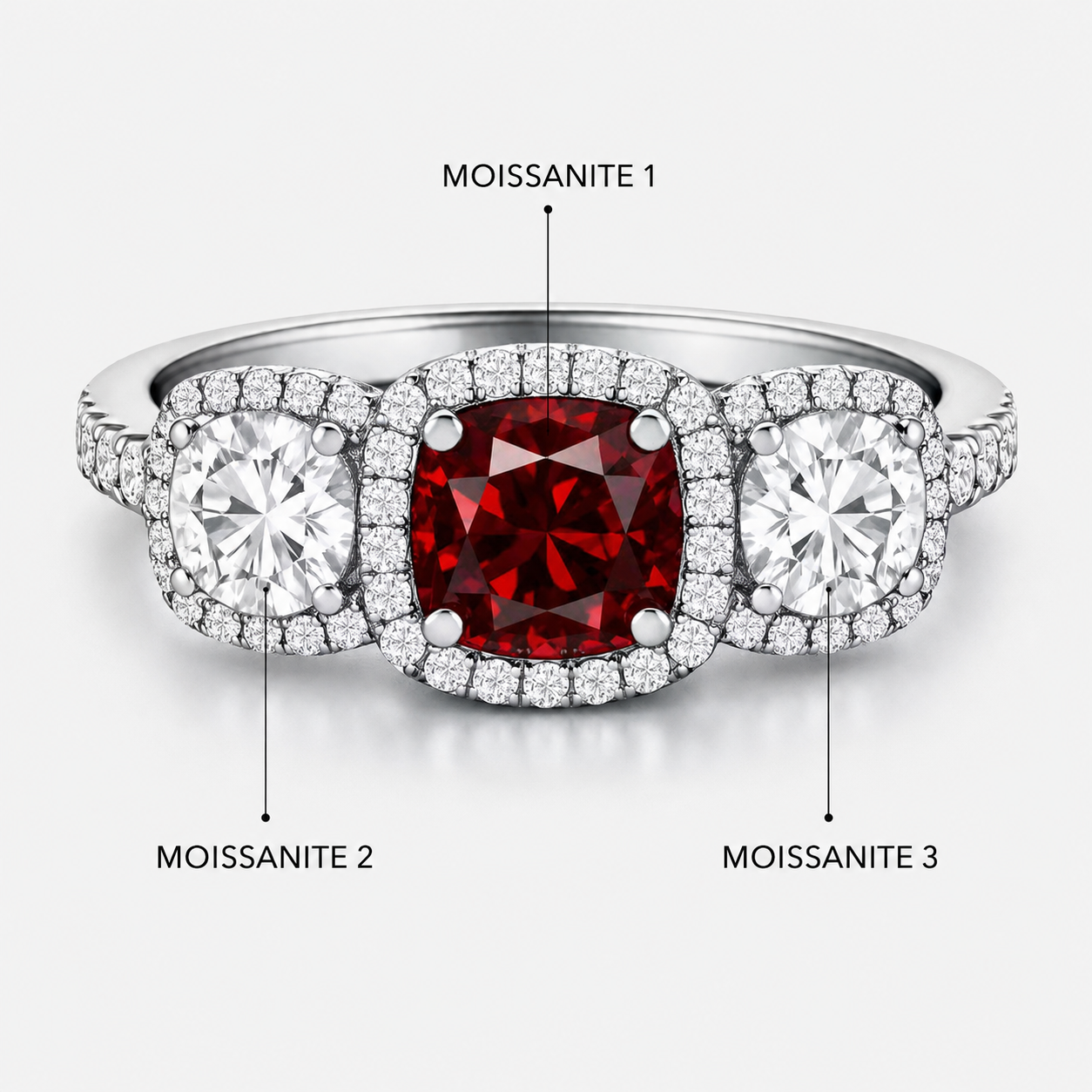 Forever Flame: Cushion Cut Moissanite Ashes Ring