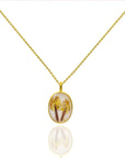 LoveMiracle: Oval Breastmilk & Baby Hair Solid Gold Necklace