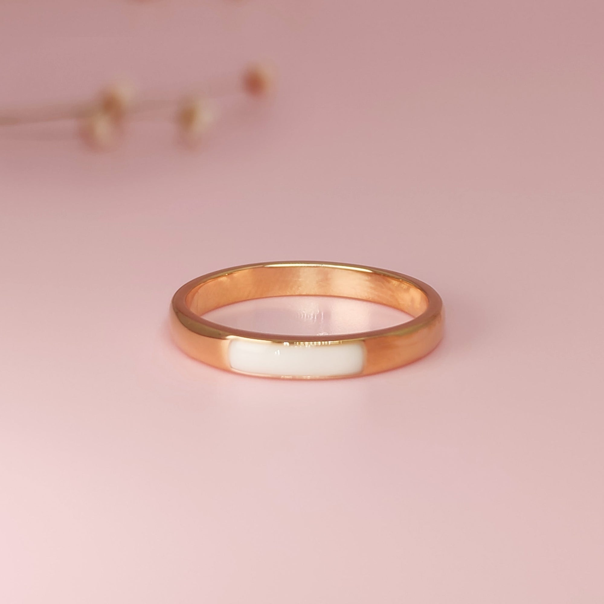 Bond Forever: Solid Gold Band Birthstone Breastmilk Stackable Ring-3mm in width