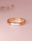 Bond Forever: Solid Gold Band Birthstone Breastmilk Stackable Ring-3mm in width