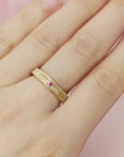 EternalBond: Men's Channel Breastmilk & Baby Hair Solid Gold Ring-4mm in width