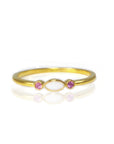 EternalLove: Solid Gold Marquise Stackable Birthstone Breast Milk Ring