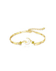 LunarNurture: Gold Moon&Star Breast Milk Bracelet