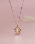 MilkTreasures: Starburst Oval Breastmilk Gold Necklace