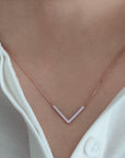 MilkMiracle: V-Shaped Breastmilk Solid Gold Necklace