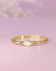 EternalLove: Solid Gold Marquise Stackable Birthstone Breast Milk Ring