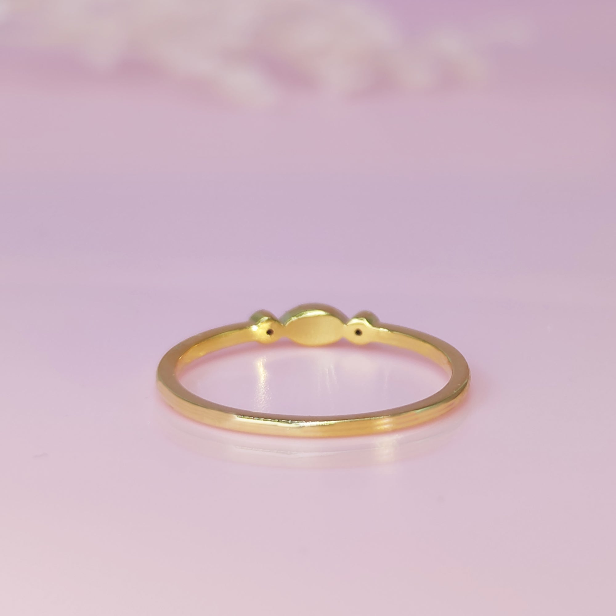 EternalLove: Solid Gold Marquise Stackable Birthstone Breast Milk Ring