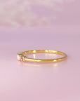 EternalLove: Solid Gold Marquise Stackable Birthstone Breast Milk Ring