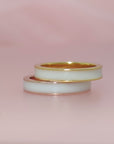 EternalBond: Men's Channel Breastmilk Solid Gold Ring-4mm in width