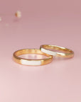 Bond Forever: Solid Gold Band Birthstone Breastmilk Stackable Ring-3mm in width