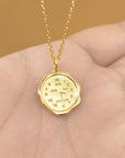 Ethereal Imprint: Solid Gold Footprint Necklace